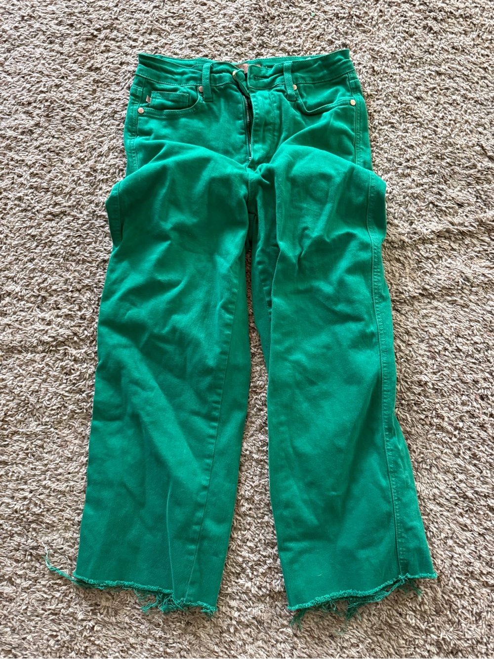 Judy Blue Emerald Green Jeans with Front Zip